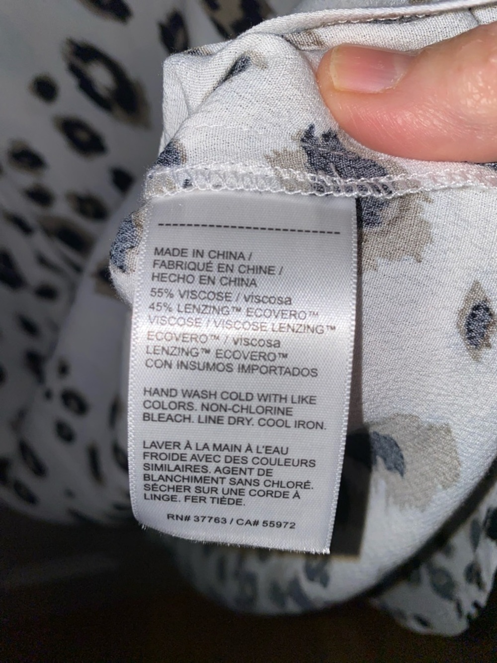 Ella White Leopard Print Long Sleeve Pullover Blouse - Picture 7 of 9